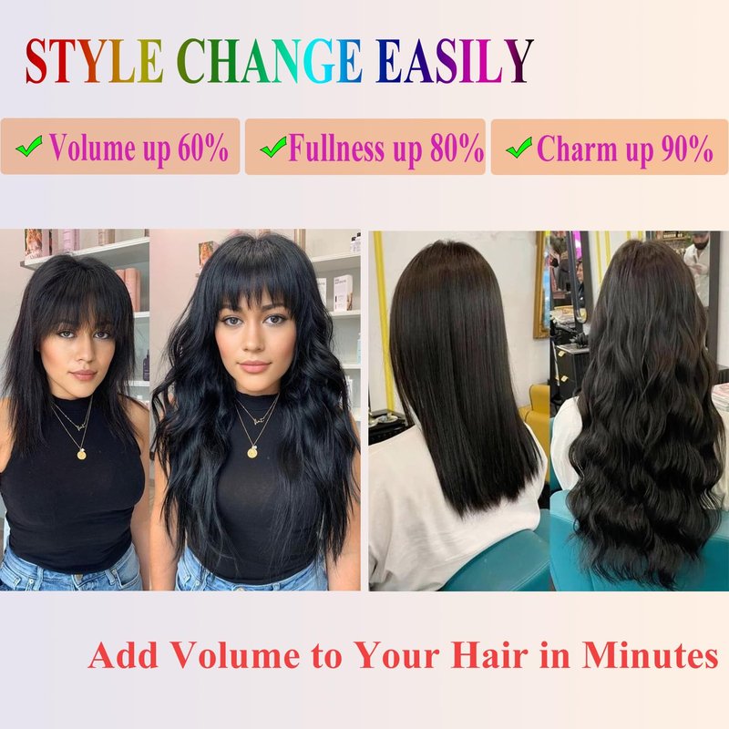XSASLYET Clip in Hair Extensions 4 Pcs, 20 Inch, P27/30/33