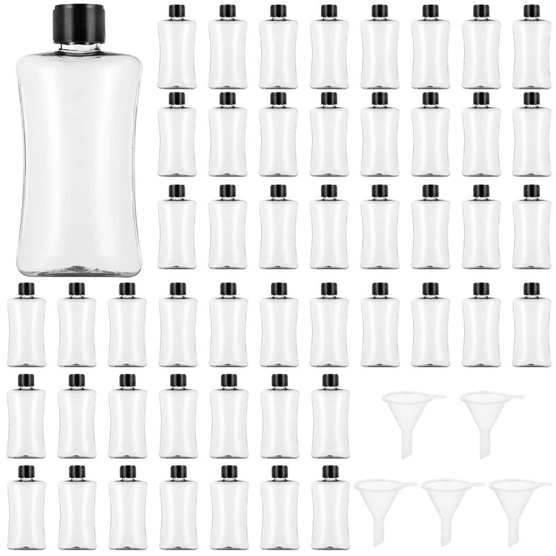 Lnrueg 50 PCS 3.4 oz Travel Bottles with Flip Cap - 100ml Clear Plastic Travel Size Containers, Portable Leak Proof Squeeze Bottles Refillable Empty Hand Sanitizer Bottles for Liquid Shampoo Lotion
