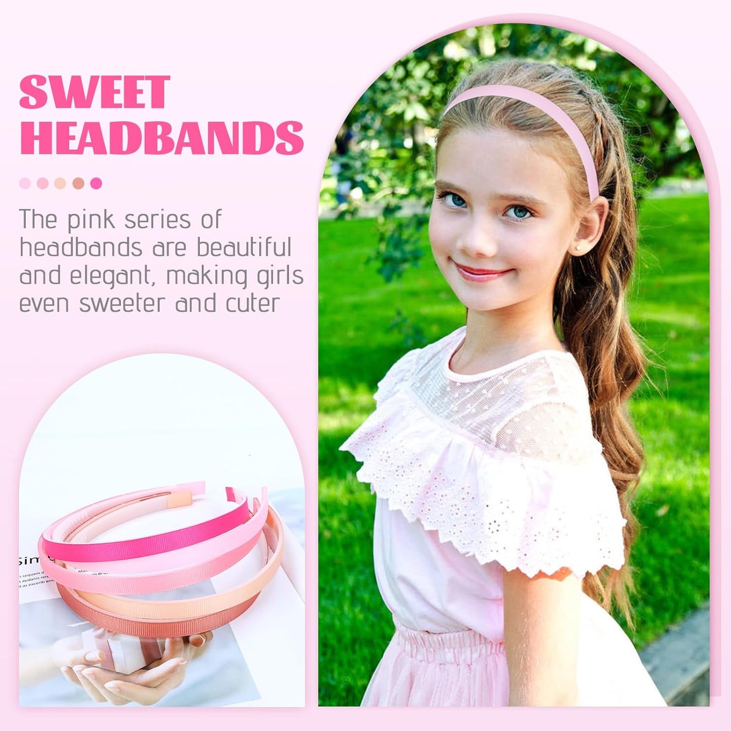 18 Pieces Candy Color Width 1cm Blank DIY Craft Project Plastic Headbands Hair Hoops Hair Accessoris for Women Girls Teens Kids