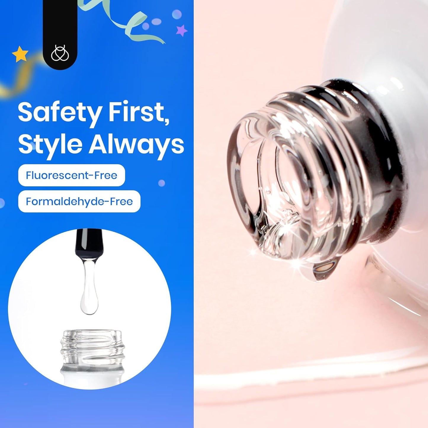 Beetles Extra Glossy Gel Top Coat - 15ml Clear Glossy No Wipe Top Coat Gel Nail Polish High Shine Long Lasting Nail Surface Protection Manicure for Women