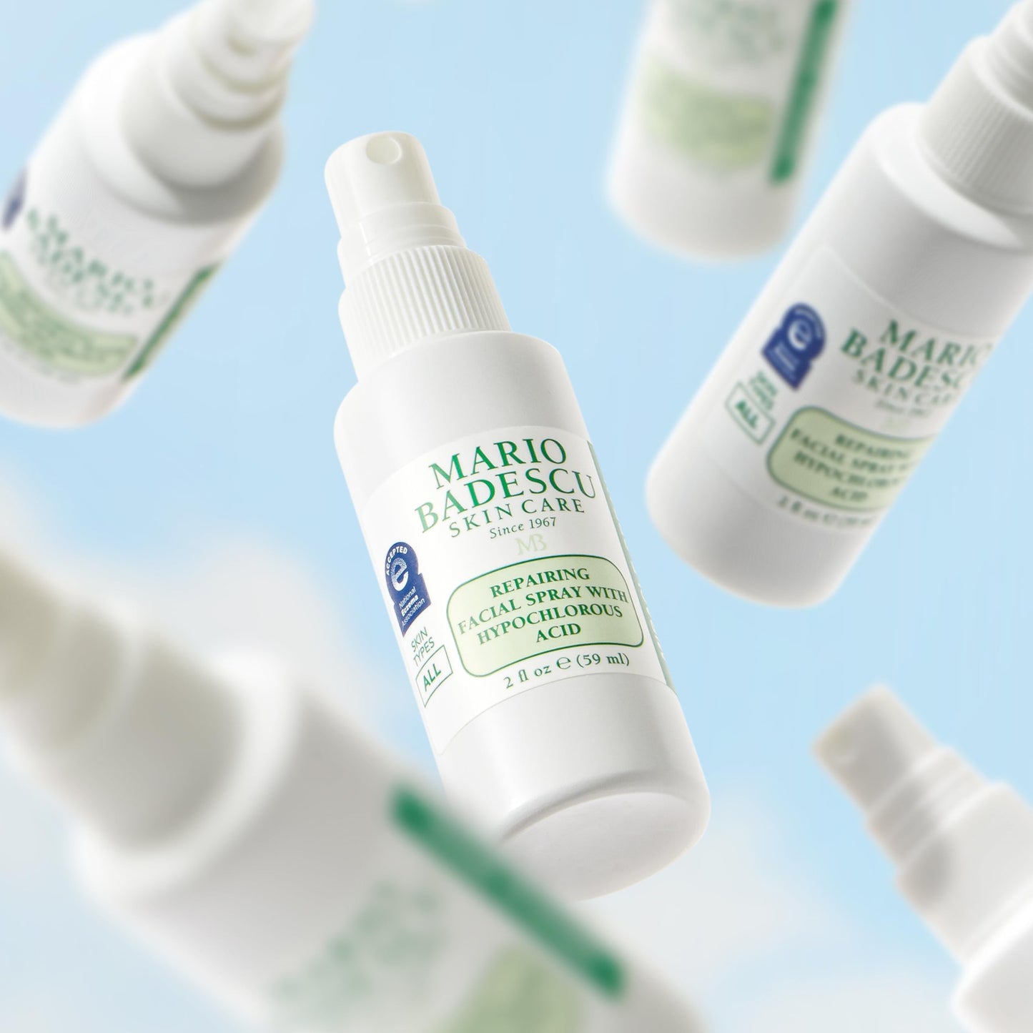 Mario Badescu Repairing HOCl Facial Spray with Hypochlorous Acid – Soothes & Hydrates Angry, Irritated Skin, Reduce Redness & Flare-Ups – pH Balancing, Non-Irritating Cleanser, Fragrance-Free, 2 Fl Oz