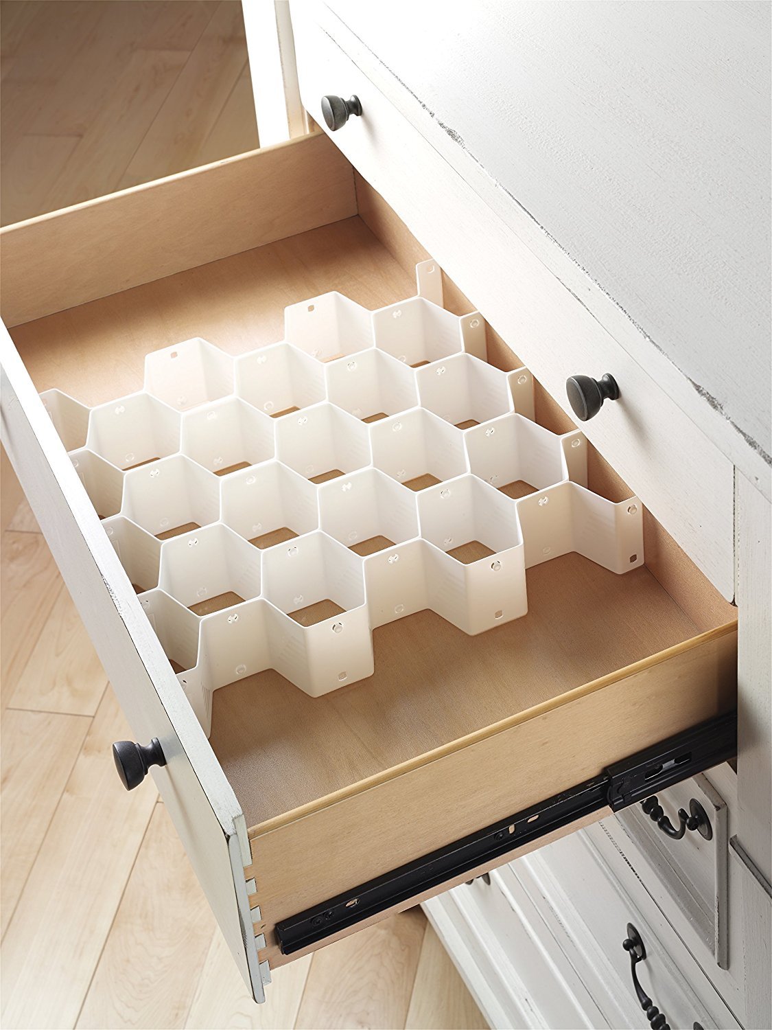 Whitmor Honeycomb Drawer Organizer - White - Set of 3