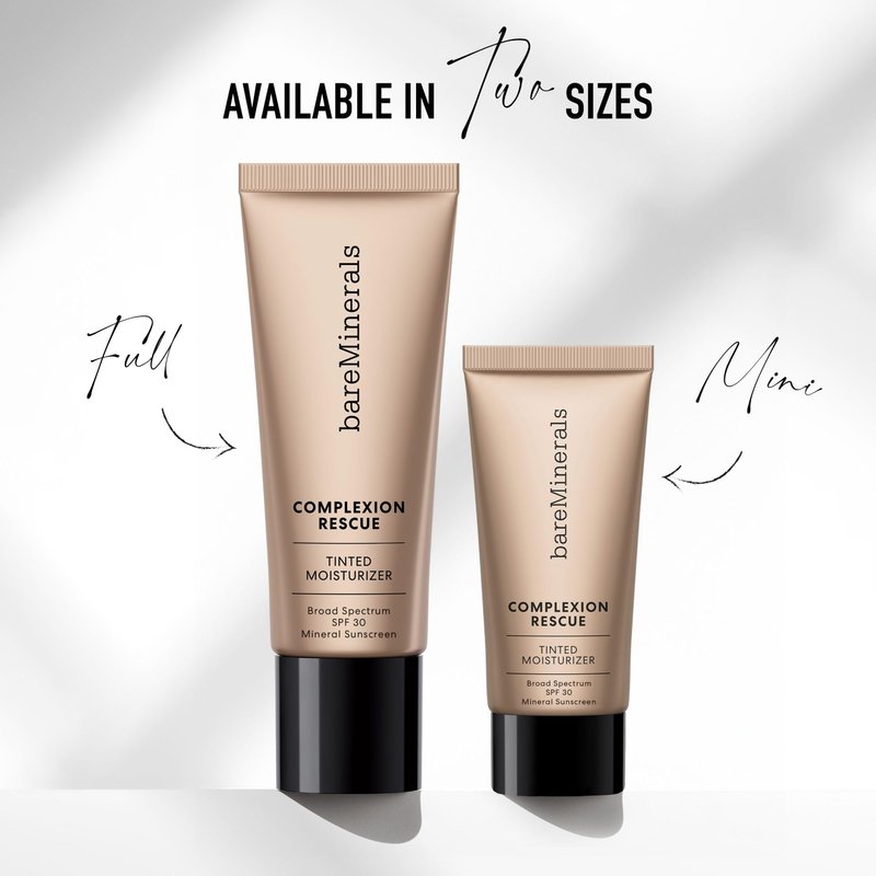 bareMinerals Complexion Rescue Tinted Moisturizer for Face with SPF 30, Travel Size, Cashew 3.5, Vegan, Cruelty-Free & Dermatologist-Tested