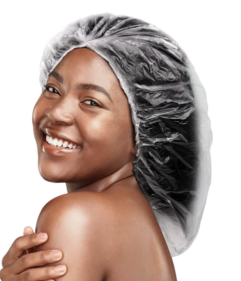 100Pcs XXL Oversized Disposable Plastic Shower Cap for Long Braids, Dreadlocks & Locs - Big Plastic Shower Cap for Black Women's Hair Treatment