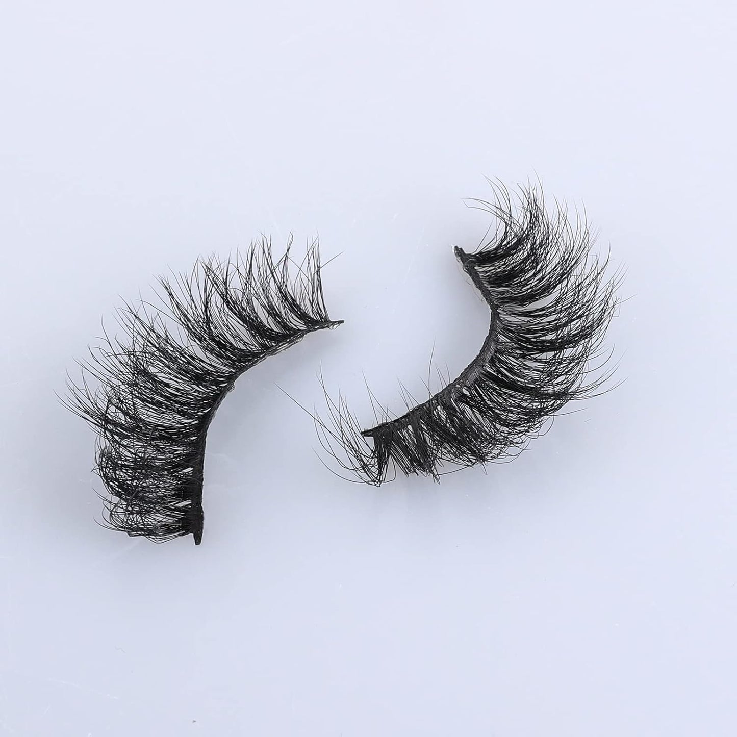 Lashes Eyelashes 8D Fluffy False Eyelashes Wispy Faux Mink Lashes Light Weight Fake Eyelashes Cat Eye Lashes 7 Pairs Pack, Black