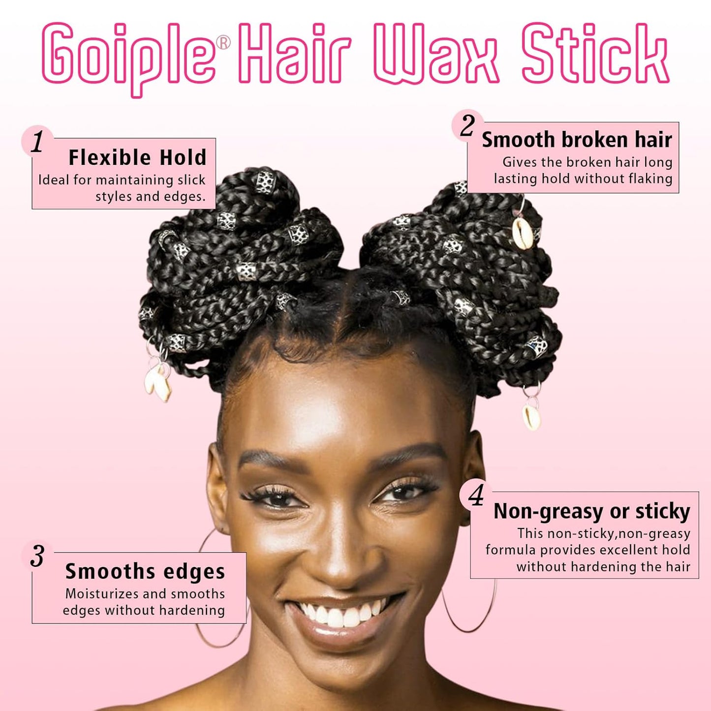 Goiple Wig Glue for Lace Front Wigs, Waterproof Lace Front Wig Glue for Wigs, Strong Hold Transparent Lace Adhesive for Hair Replacement Invisible Hair Bonding Wig Adhesive(1.28 fl oz)