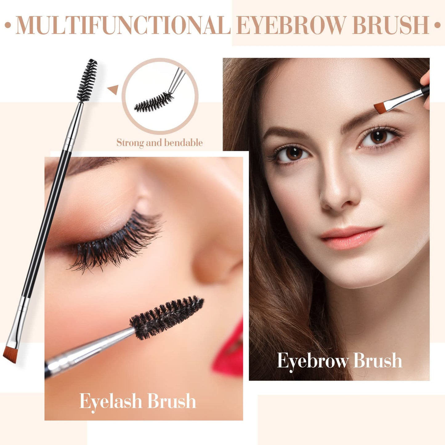 Perthlin Eyelash Curlers with Comb Eyebrow Brush Kit for Women Lash Curler Eyelash Comb Seperator Mascara Brushes Eyebrow Brush and Comb Silicone Refills Pads