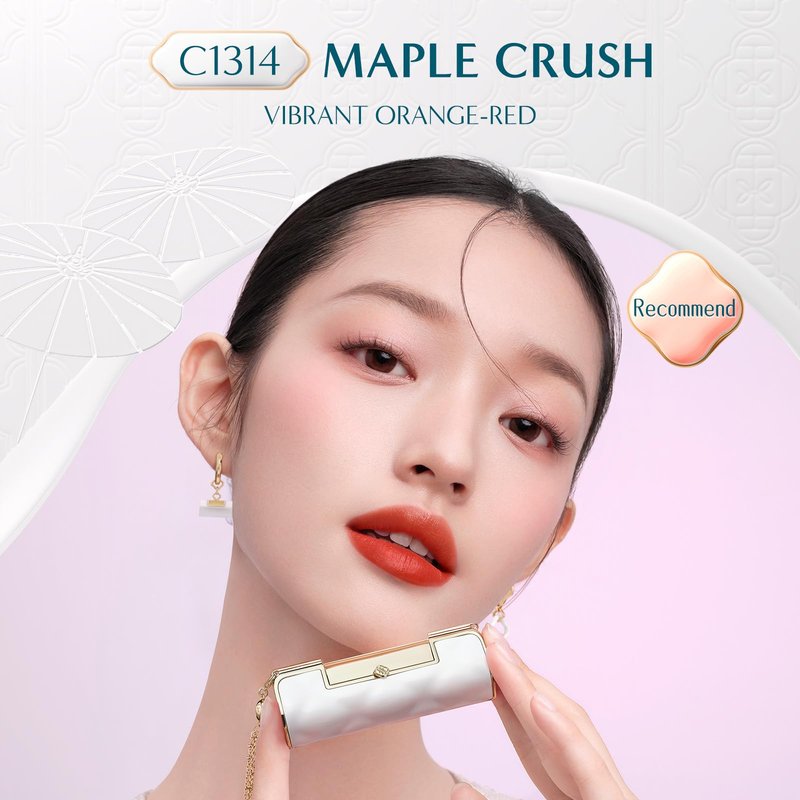 FLORASIS Blooming Rouge Soft Matte Love Lock Lipstick for Women Satin Matte Lipsticks (C1314 Maple Crush)