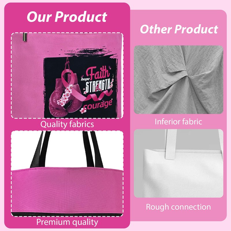 Kuabiz Breast Cancer Awareness Gifts for Women Cancer Awareness Tote Bag Large Chemo Care Package 20oz Stainless Steel Tumbler