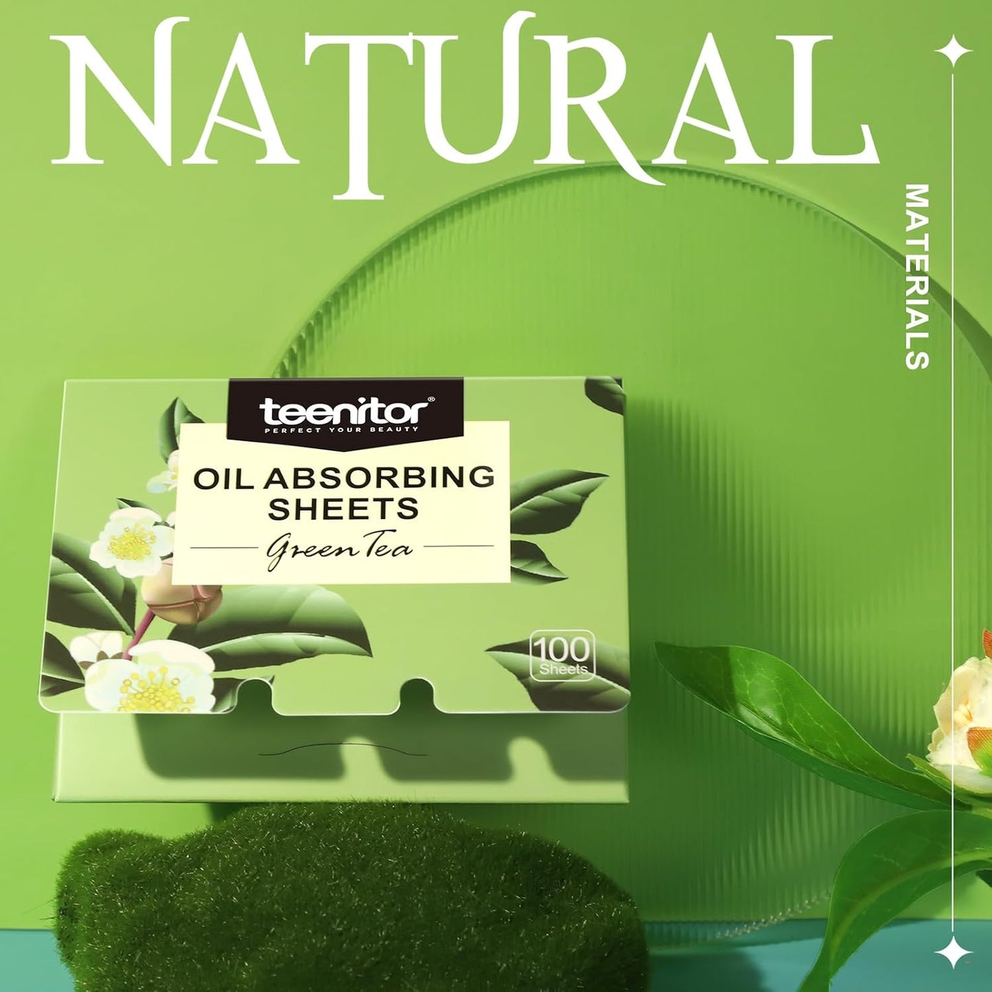 Teenitor Oil Blotting Sheets for Face, 400 Sheets Green Tea Oil Absorbing Sheets Blotting Paper for Oily Skin, Oil Absorbent Pads Face Oil Wipes Oil Sheets for Women, Oil Control Film Large 10cmx7cm