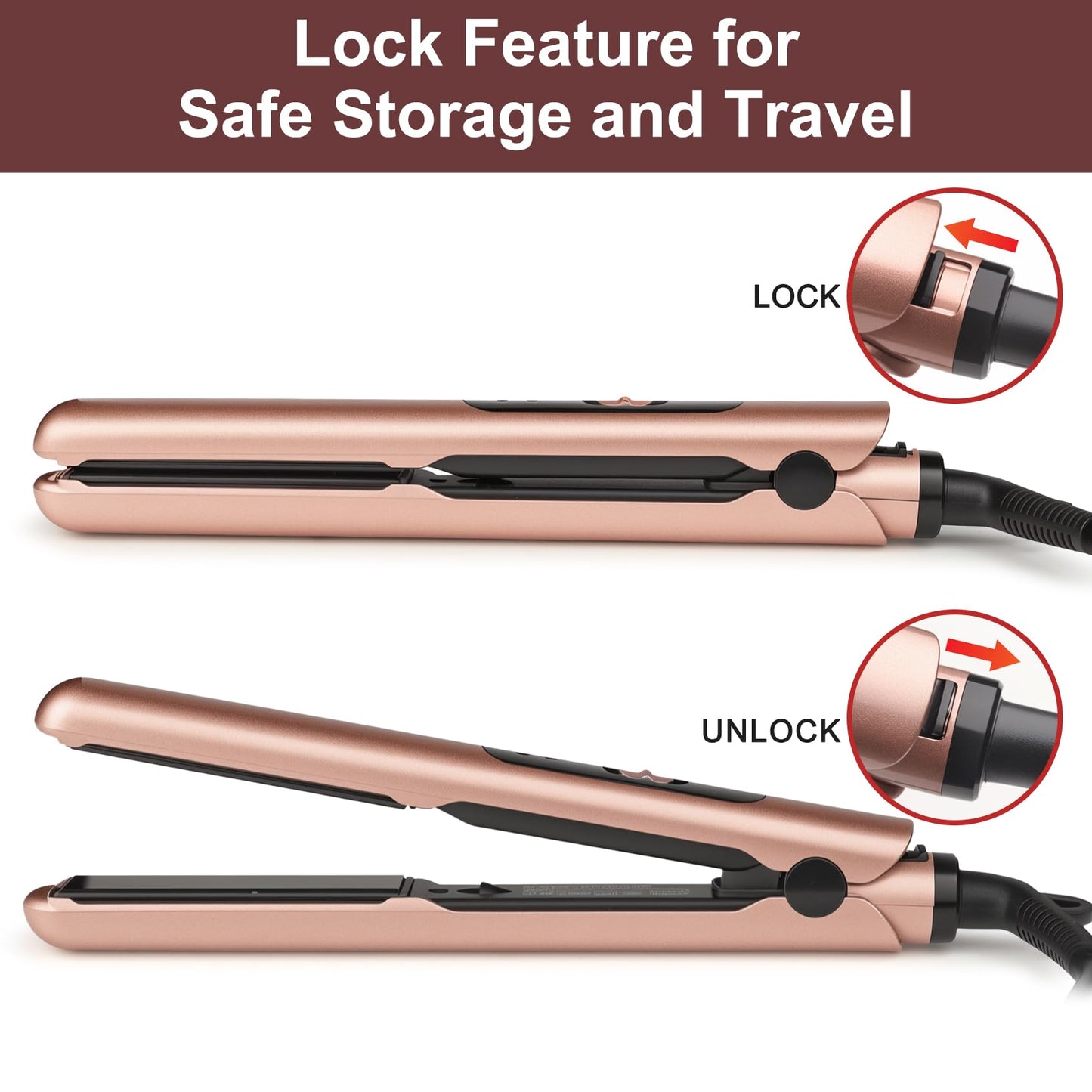 Small Flat Iron 0.7 Inch Mini Hair Straightener and Curler 2 in 1