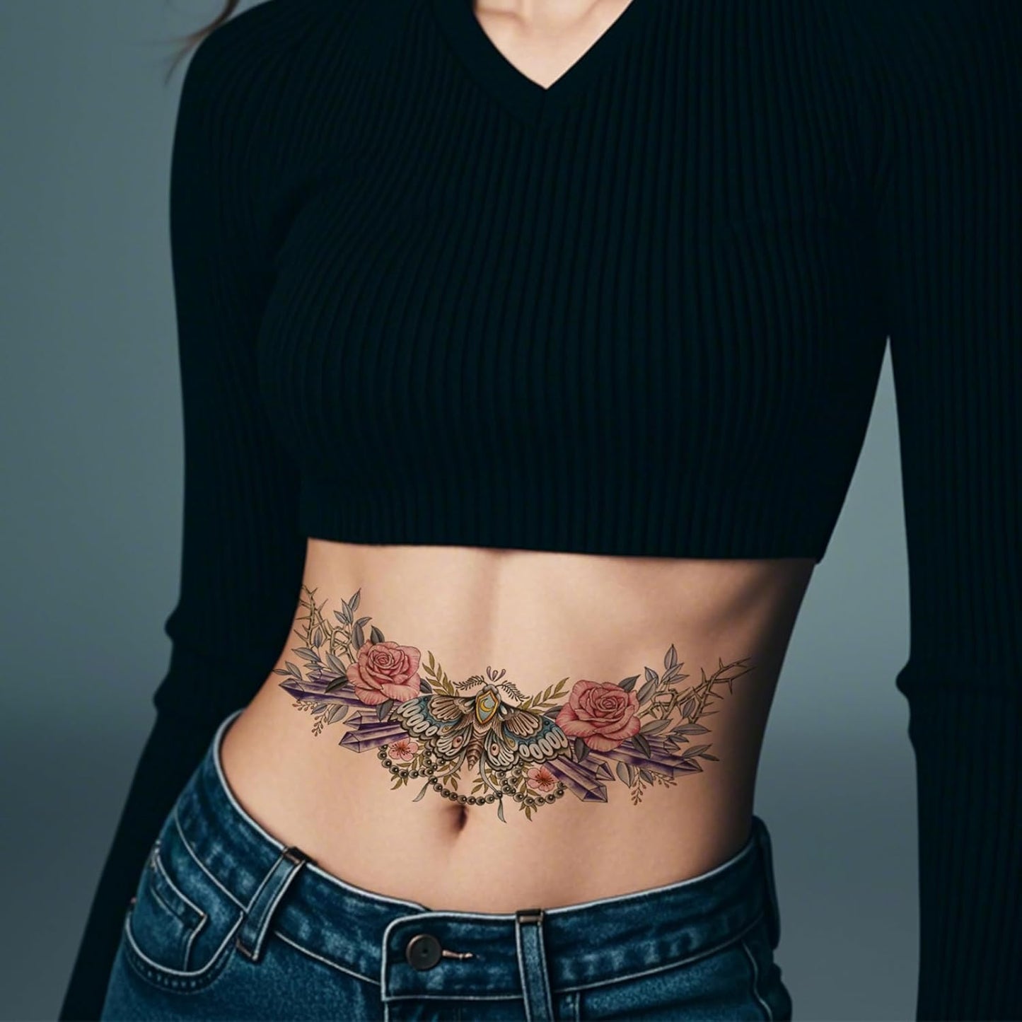 Realistic 3D Animal Temporary Tattoos Set - 40 Sheets for Men & Women, Includes Tigers, Wolves, Lions & Skull Designs