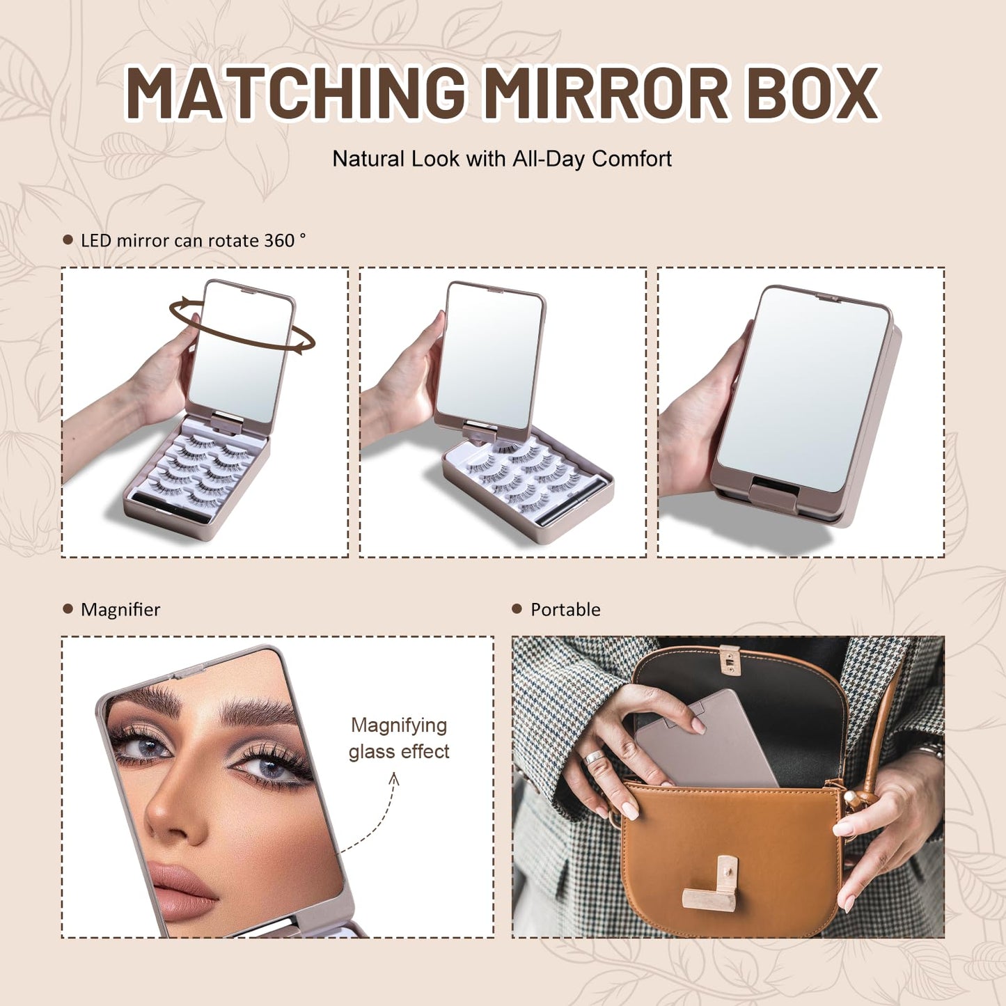 BS-MALL False Eyelashes – Wispy Lashes 100% Handmade Natural Look, Reusable & Durable, Includes 5X Magnifying Mirror and Application Kit (Style02)