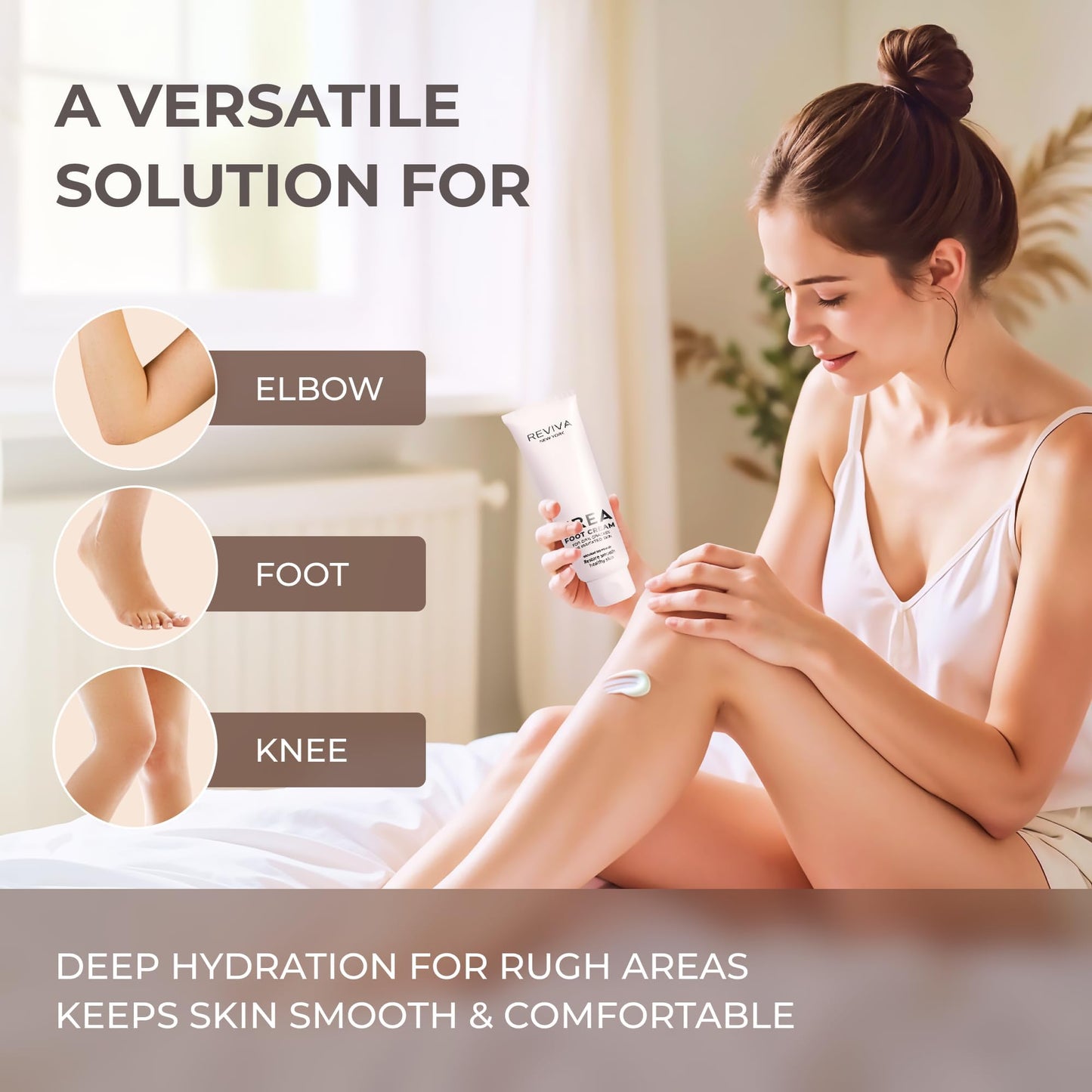 REVIVA NEW YORK Foot Cream for Dry Cracked Feet with Urea & Salicylic Acid - Intensive Foot Cream & Foot Callus Softening - Cracked Heel Cream & Toenail Softener with Dead Sea Minerals