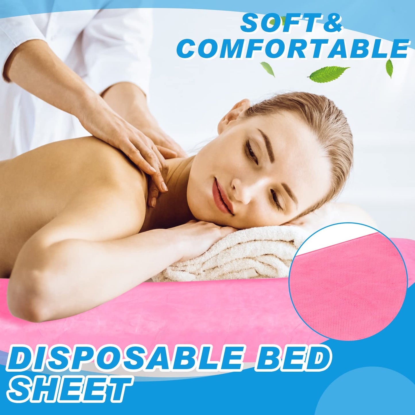 Mixweer 30 Pcs Oilproof and Waterproof Massage Table Sheets Fitted Spa 39 x 87 Inches Bed Cover Disposable Protective Sheets for Beauty Salon Skincare(Pink)