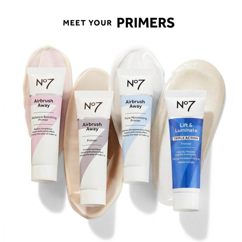 No7 Airbrush Away Radiance Boosting Foundation Primer - Illuminating Glow Primer for Seamless Makeup Application - Leaves Skin Dewy, Smooth & Radiant - Extends Makeup Wear (30ml)
