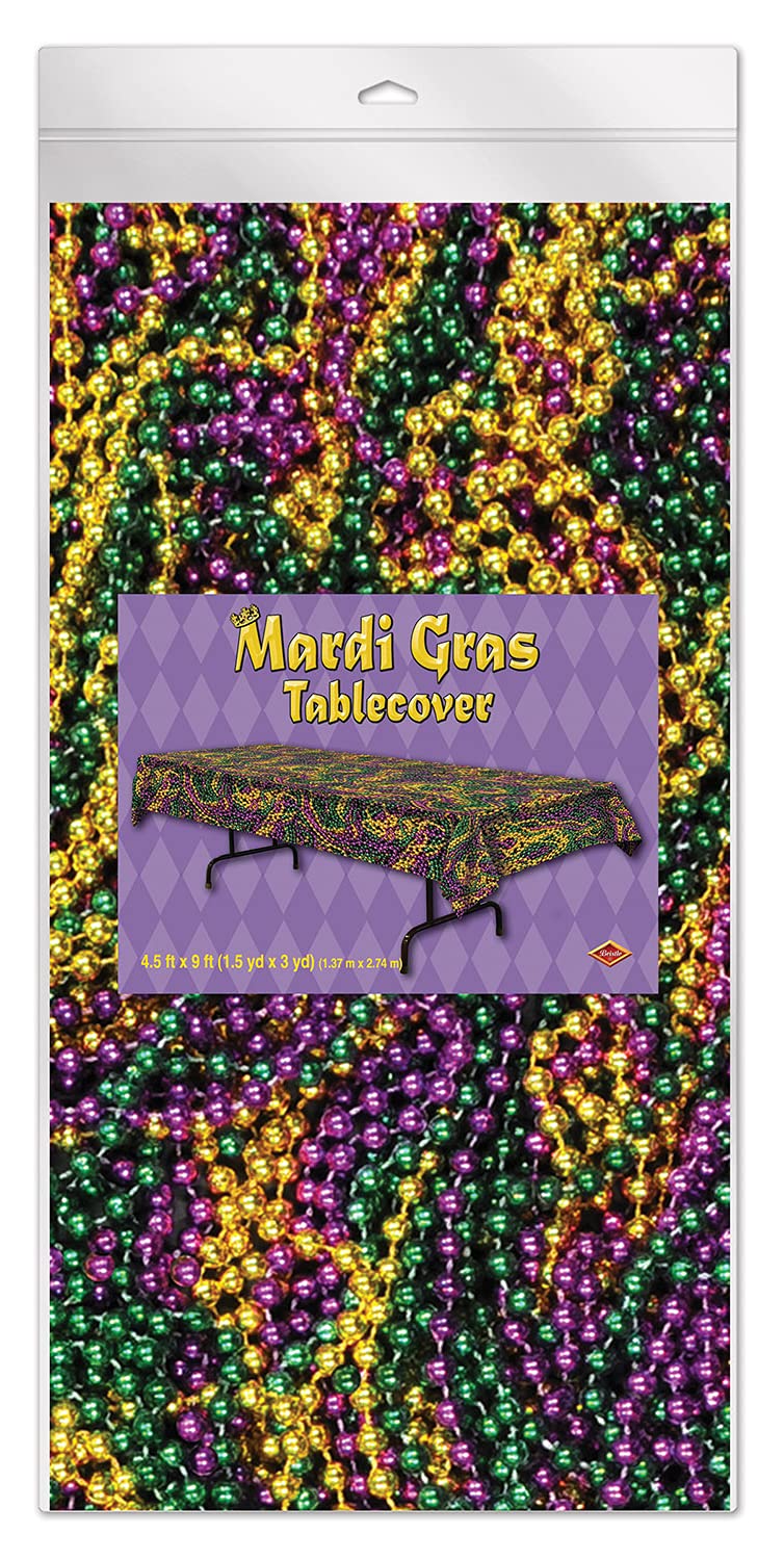 Beistle Mardi Gras Beads Tablecover