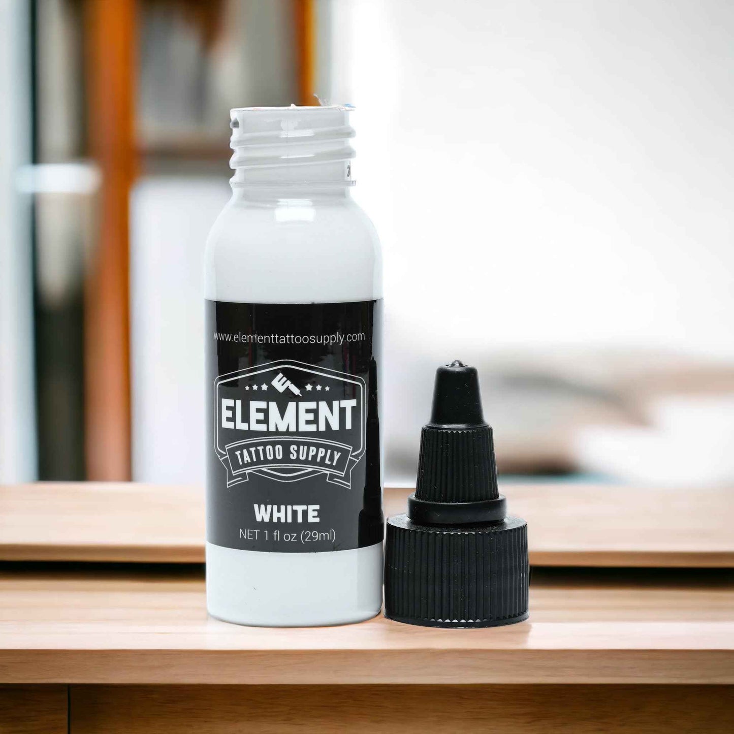 Element Tattoo Supply Black & White Tattoo Ink Set – Bright Bold Professional Pigments, Pre-Dispersed for Easy Blending, Shading & Long-Lasting Color Tattoos – 1oz Bottles