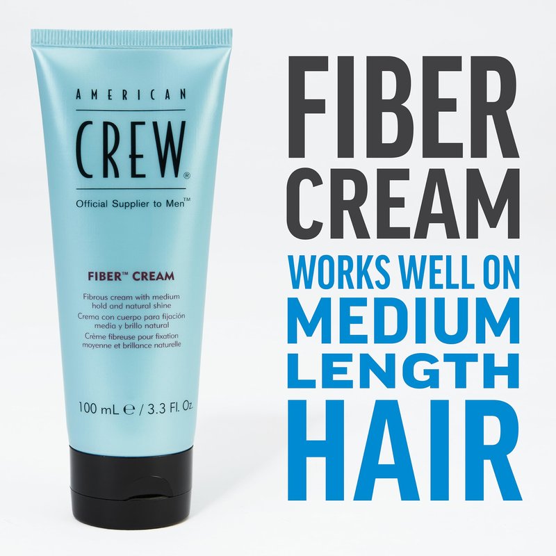 AMERICAN CREW Men's Hair Texture Lotion with Light Hold & Low Shine, 8.4 oz & Men's Fiber Cream with Medium Hold & Natural Shine, 3.3 oz
