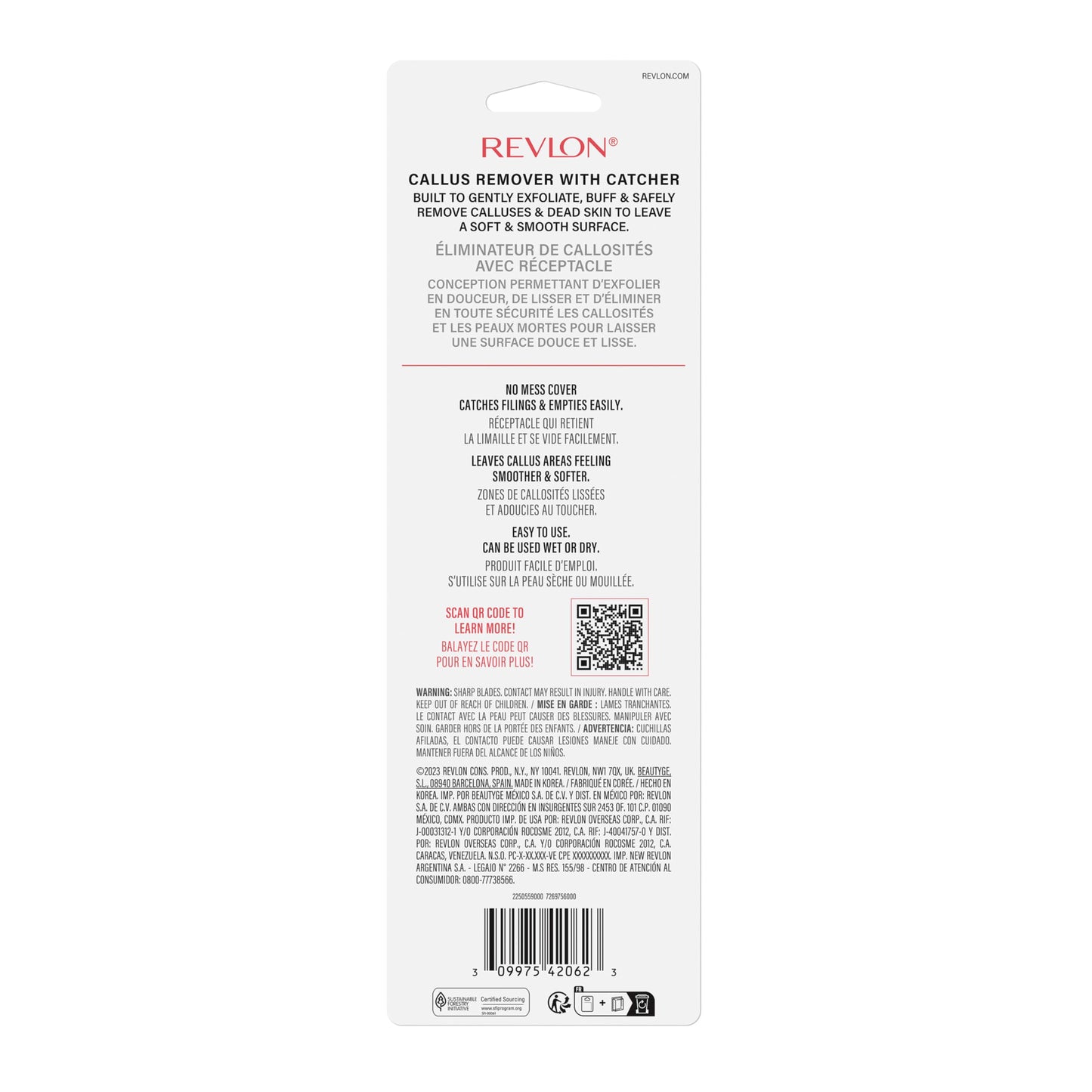 Revlon Callus Remover, Foot File for Wet or Dry Skin, Pedicure Tools,Gently Removed Callus and Dead Skin, Easy to Use (Pack of 1)
