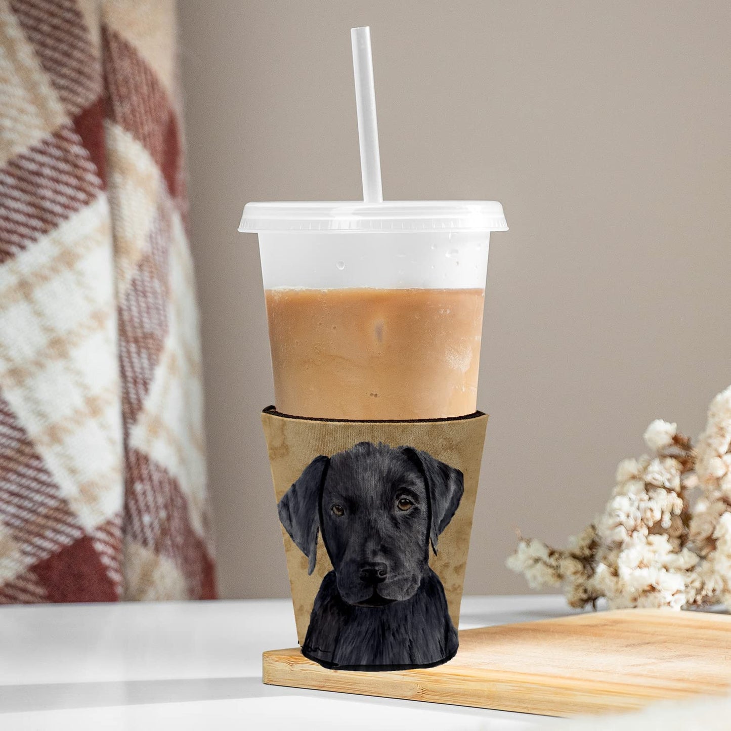 Caroline's Treasures SC9136RSC Labrador Red Cup Hugger Cup Cooler Sleeve Hugger Machine Washable Drink Sleeve Hugger Collapsible Insulator Beverage Insulated Holder
