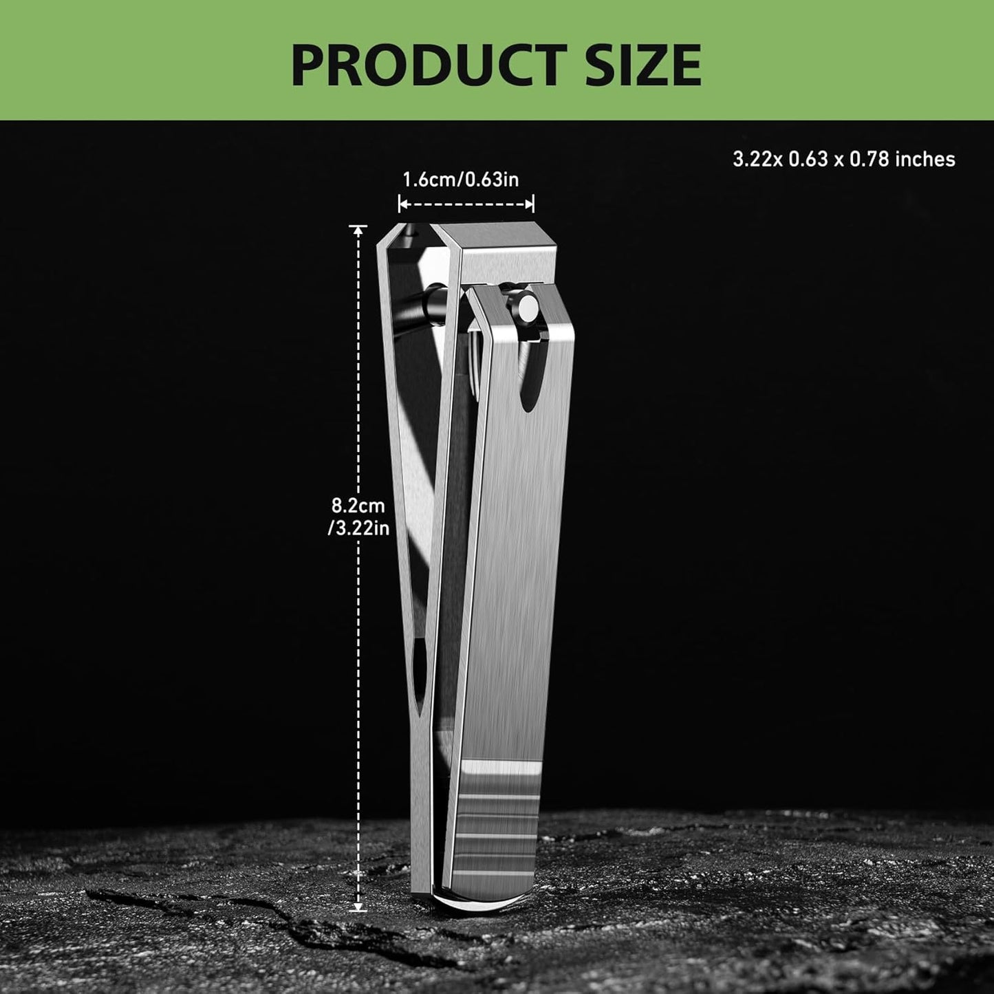 Heavy Duty Straight Blade Nail Clippers for Thick Toenails, Professional Stainless Steel Fingernail Toenail Clippers Trimmers - Thick Wide Jaw Toe Nail Clippings for Seniors, Men & Women (Black)