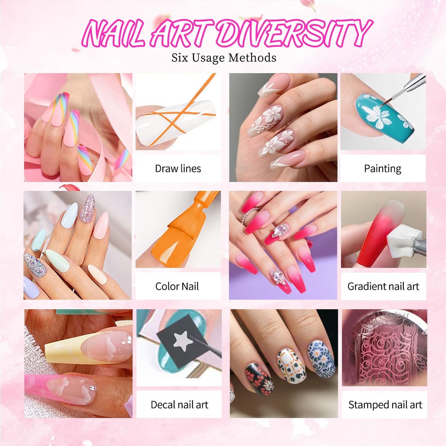 finger secret 24 Colors Ombre Gel Nail Polish Set,Ombre Pigment for Nails,Gradient Painting Blooming Gel with 100Pcs Nail Sponges for 3D Gels Nail Art can be Painted in Salon or Home Use
