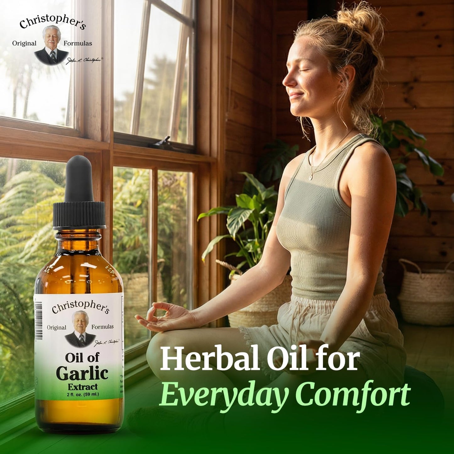 Christopher's Original Formulas Oil of Garlic Extract 2 Ounces - Pack of 2 - Premium Herbal Supplement - Cold-Pressed & Pure Liquid Garlic Oil | Versatile Use