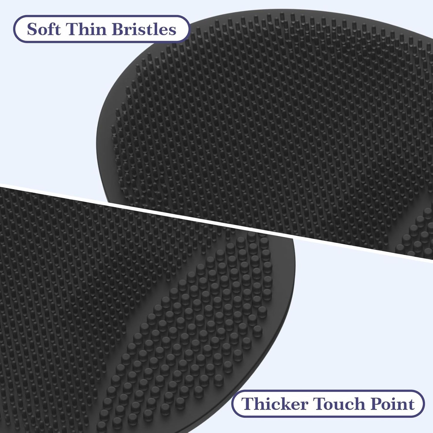 Manmihealth Soft Silicone Shower Brush, Super-Lathering and Deep-Cleaning Body & Face Scrubber, Gentle Exfoliating Bath Glove for All Skin Types, with 2 Free Hooks.(Black + Pink)