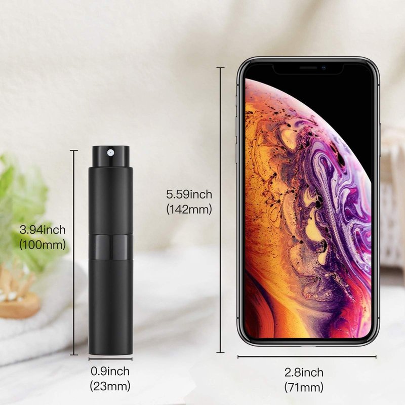 Tekson 9PCS 8ml Travel Perfume Atomizer Refillable, Mini Cologne Spray Bottle Empty, Small Aftershave Sprayer for Liquid Dispenser with 1 Perfume Holder Organizer