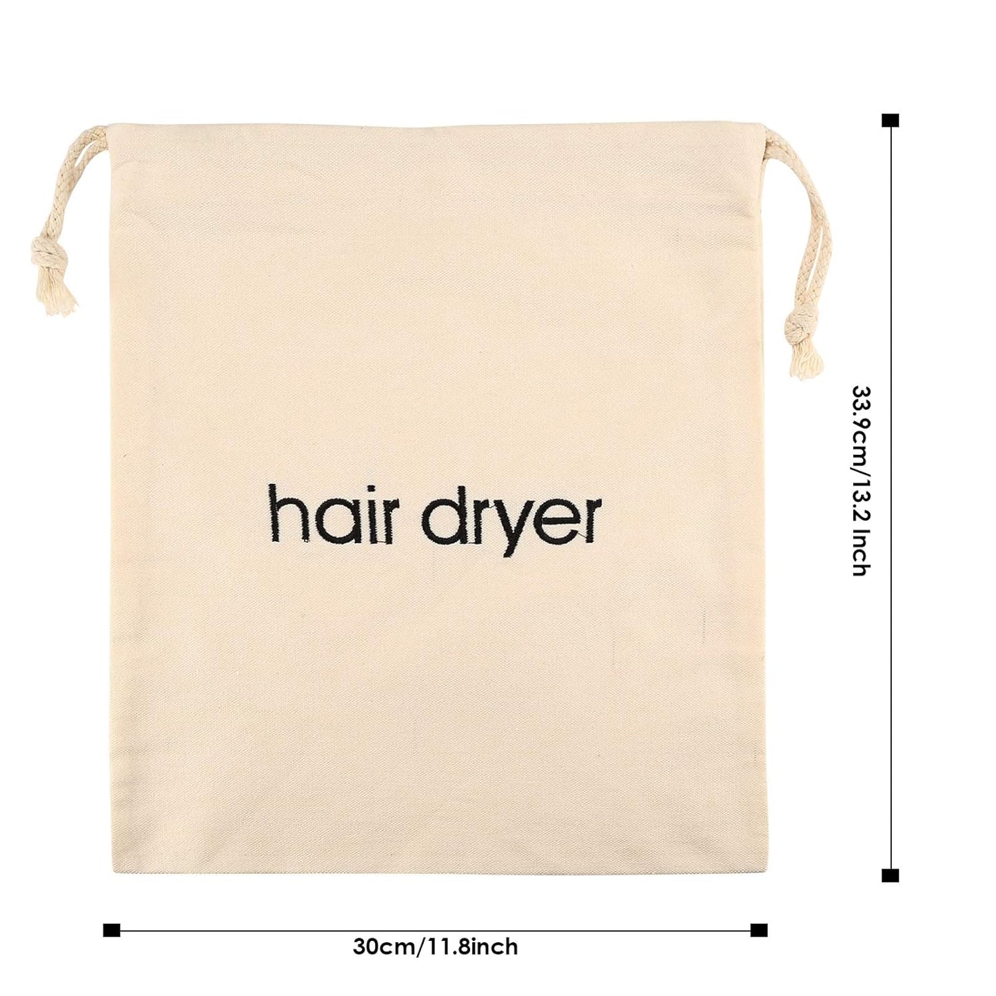 Hair Dryer Bags Drawstring Bag Container Hairdryer Bag for travel bathroom (Black)