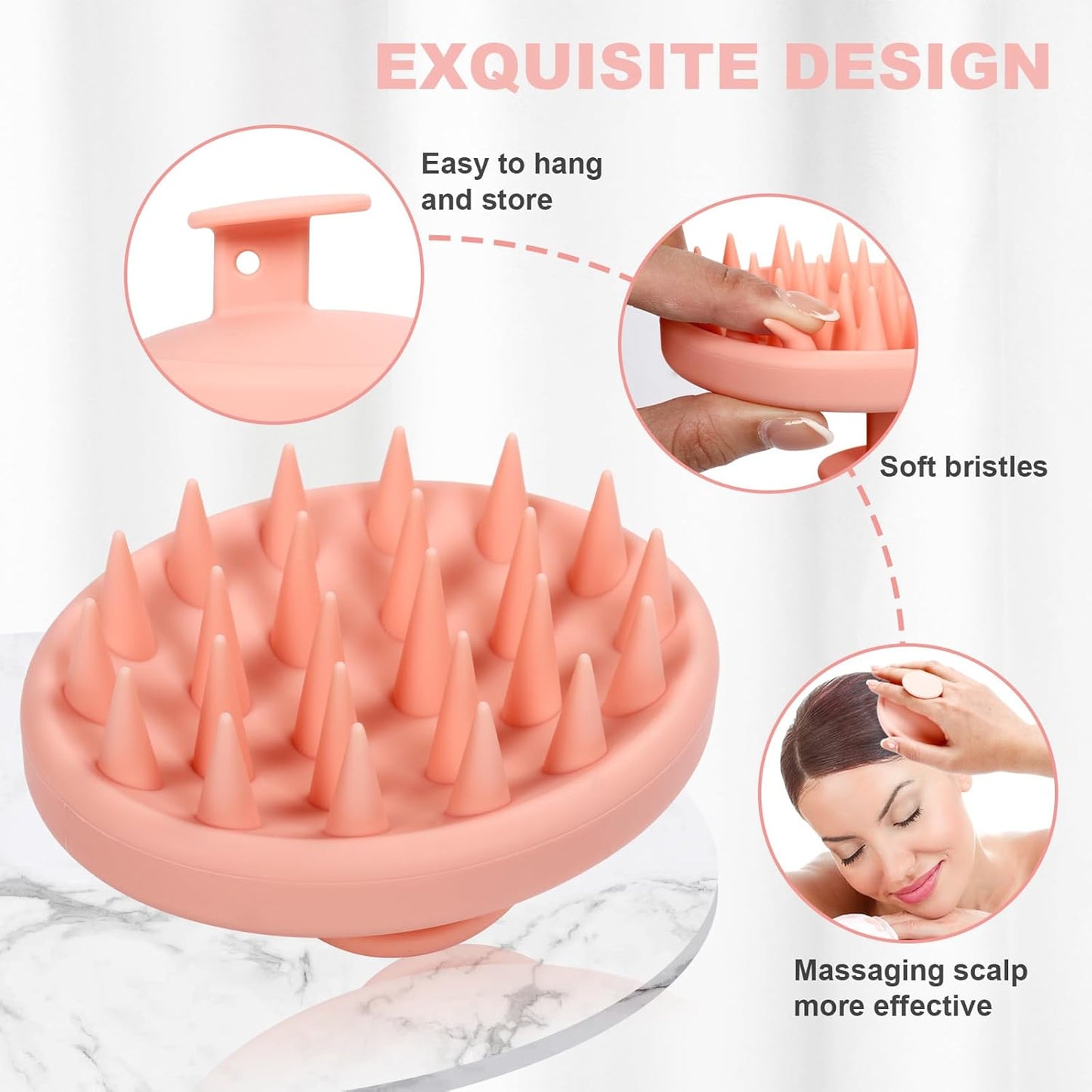 Silicone Scalp Massager, Scalp Scrubber for Hair Growth with Soft Bristles, Scalp Exfoliator Brush Dandruff Removal Shampoo Brush for Wet Dry Scalp Care (Mint Green)