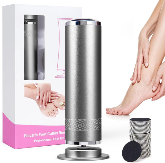Electric Foot Callus Remover, Upgrade Electric Foot File Callus Remover for Feet, Adjustable Speed Foot File with 60 Pcs Sandpaper Discs, Foot Scrubber for Cracked, or Tough Skin and Calluses, Pink
