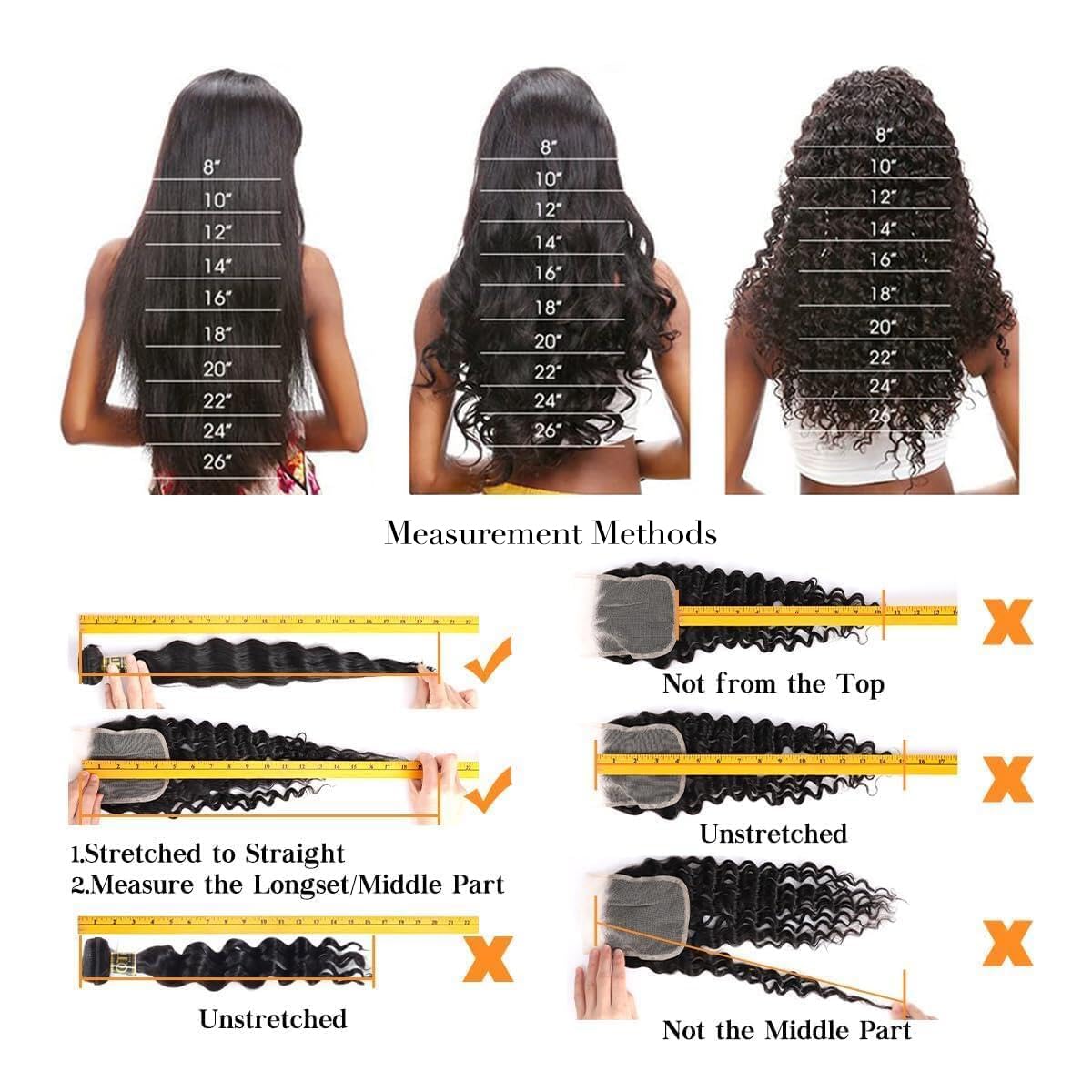 5x5 Closure Deep Wave Transparent HD Lace Closure Brazilian Virgin Human Hair Closure Curly Lace Frontal Pre Plucked with Baby Hair Natural Color 16 Inch