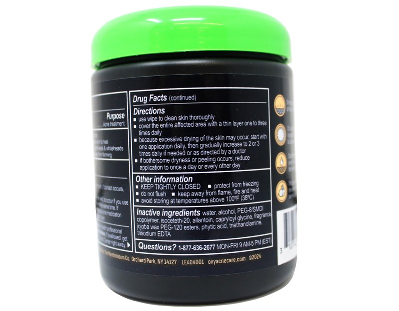 Oxy Acne Care 3-in-1 Acne Cleansing Pads, 2% Salicylic Acid Acne Treatment, 90 Pads (Pack of 5)