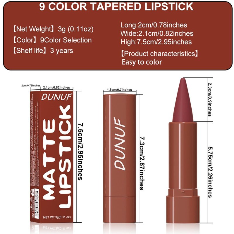 MooGlamor Matte Lip Liner Set Gradient Velvet Lip Crayon with Retractable and Long-Lasting Lipsticks for Women and Gift (9 Pcs #01-#09)
