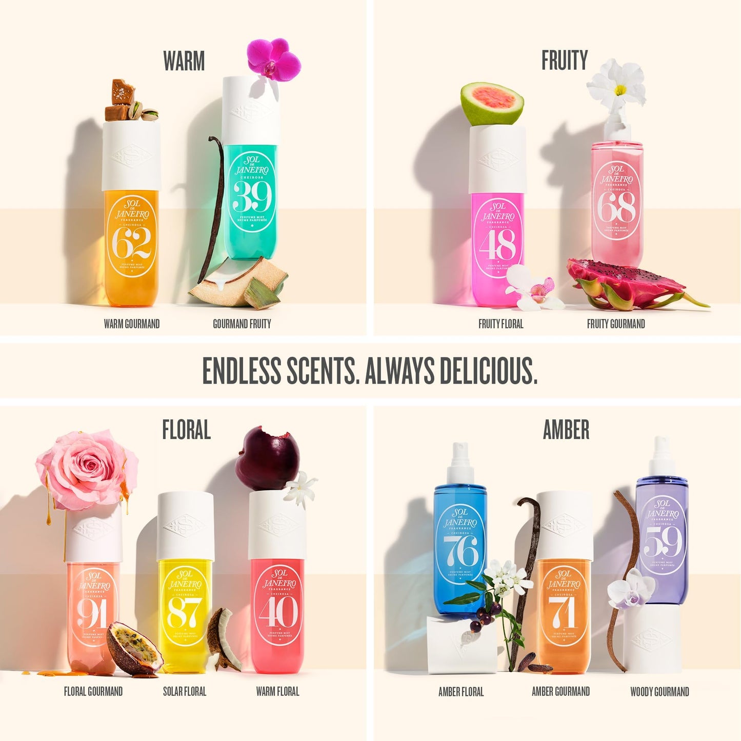 Sol de Janeiro Cheirosa Hair & Body Fragrance Mist Full Size and Travel Size Set - Home and Away Bundle - 8.1 & 3 fl oz Duo (Cheirosa 40)