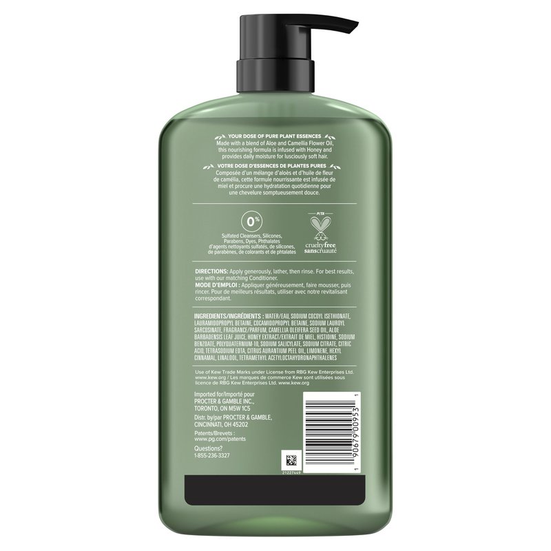 Herbal Essences Sulfate Free Shampoo with Honey for Daily Moisture, Nourishes Dry Hair, Moisturizing Shampoo with Certified Camellia Oil and Aloe Vera, Lightweight For All Hair Types, 33.8oz