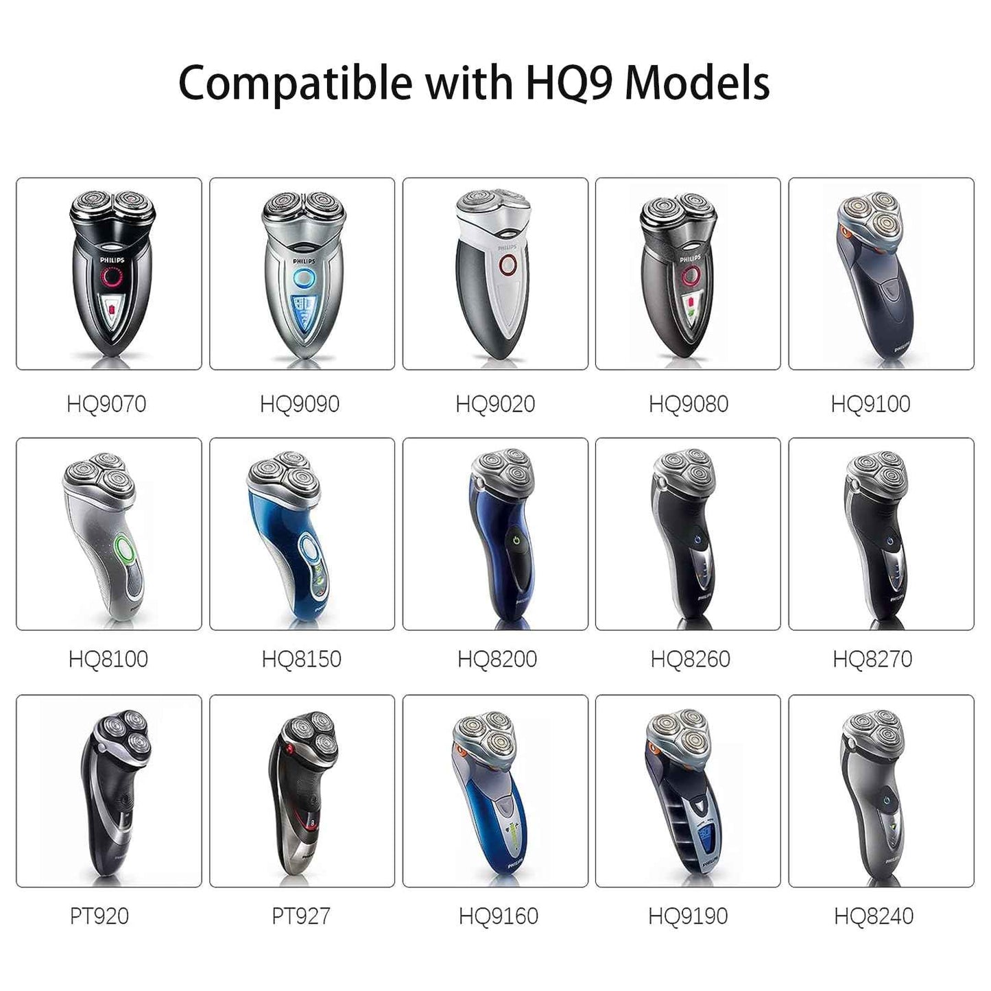 HQ9 Replacement Shaver Head Blades for Philipss Norelcos HQ9070 HQ9080 HQ8240 8260 PT920 8140XL 8160XL 8170XL for Electric Razor Replacement Heads blades