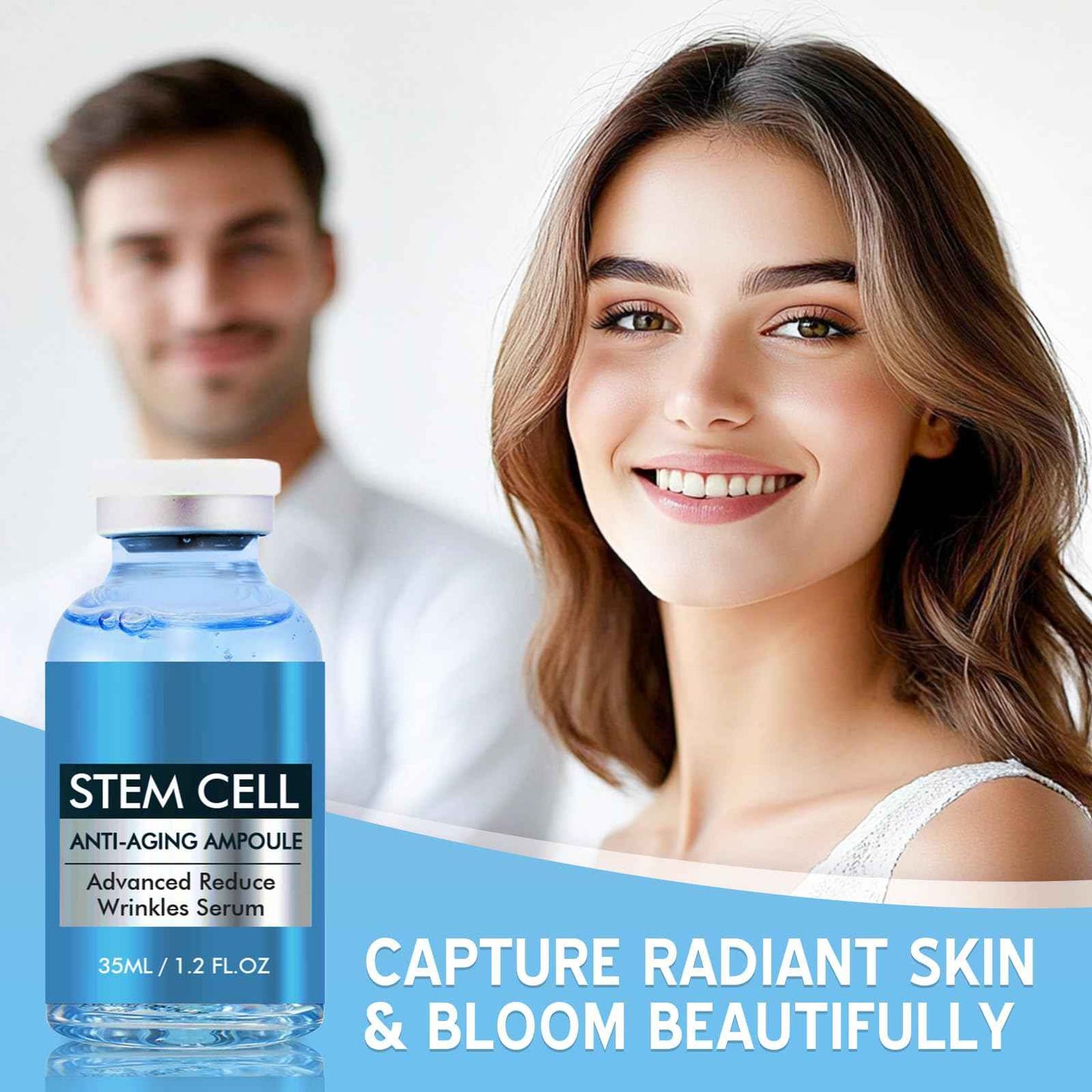 Stem Cell Serum for Face, Microneedling Serum, Anti Aging Face Essence, Makes Skin Feel Firmer, Stem Cells Strengthen and Moisturises, Use with and Without MicroNeedling