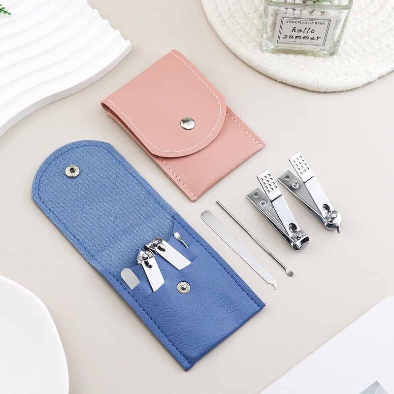 Stainless Steel Nail Clipper Set - 4 in 1 Travel Manicure Kit with Case | 30 Sets, Individually Wrapped for Charities