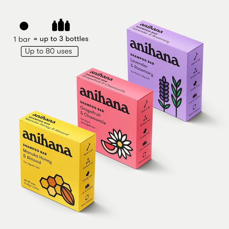 ANIHANA Shampoo Bar for Thin, Fine & Oily Hair Gives Hair Volume & Body, Lightweight, Oil Balancing, No Residue, Natural Healthy Look and Shine Paraben Free, Lavender and Rosemary 2.29 oz