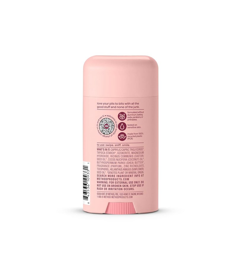 Method Deodorant Stick - Pure Peace | 24-Hour Odor Protection, Aluminum-Free, 2.65 oz