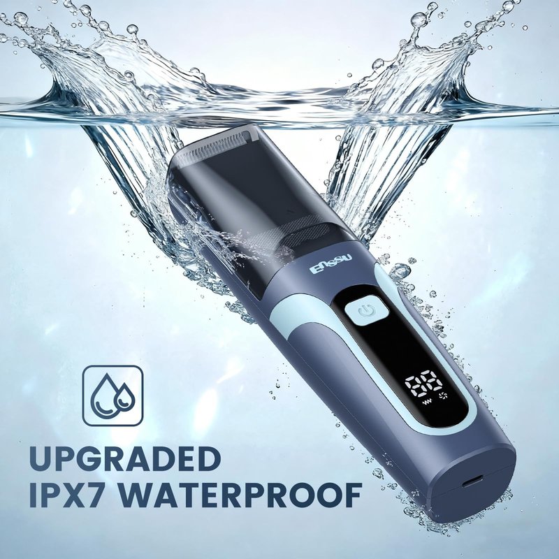 ENSSU Beard Trimmer for Men - Vacuum Mustache Trimmer with Adjustable 20 Length Setting for Less Mess,IPX7 Waterproof Rechargeable Electric Mens Beard Trimmer for Precision Facial Hair, Sideburns