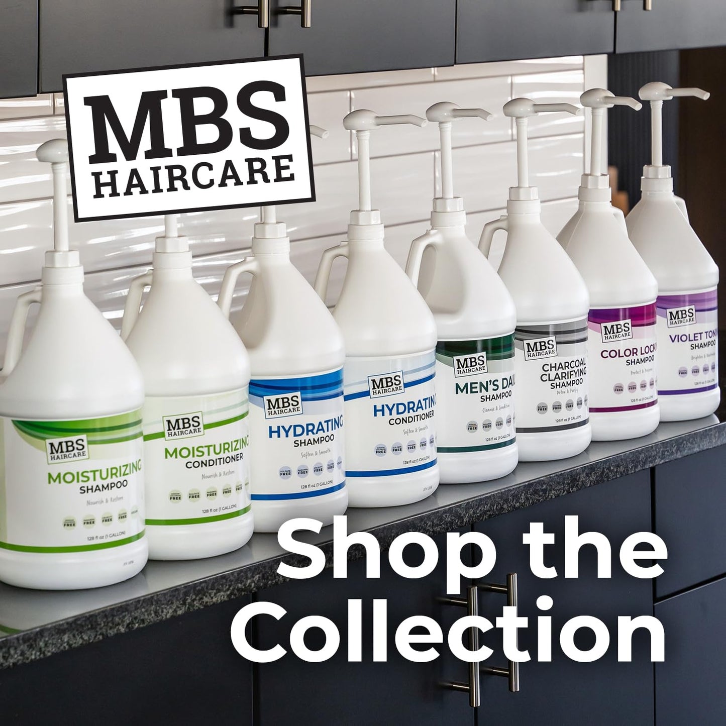 MBS Haircare Moisturizing Shampoo (1 Gal) - Sodium Chloride Free, Paraben Free, Vegan