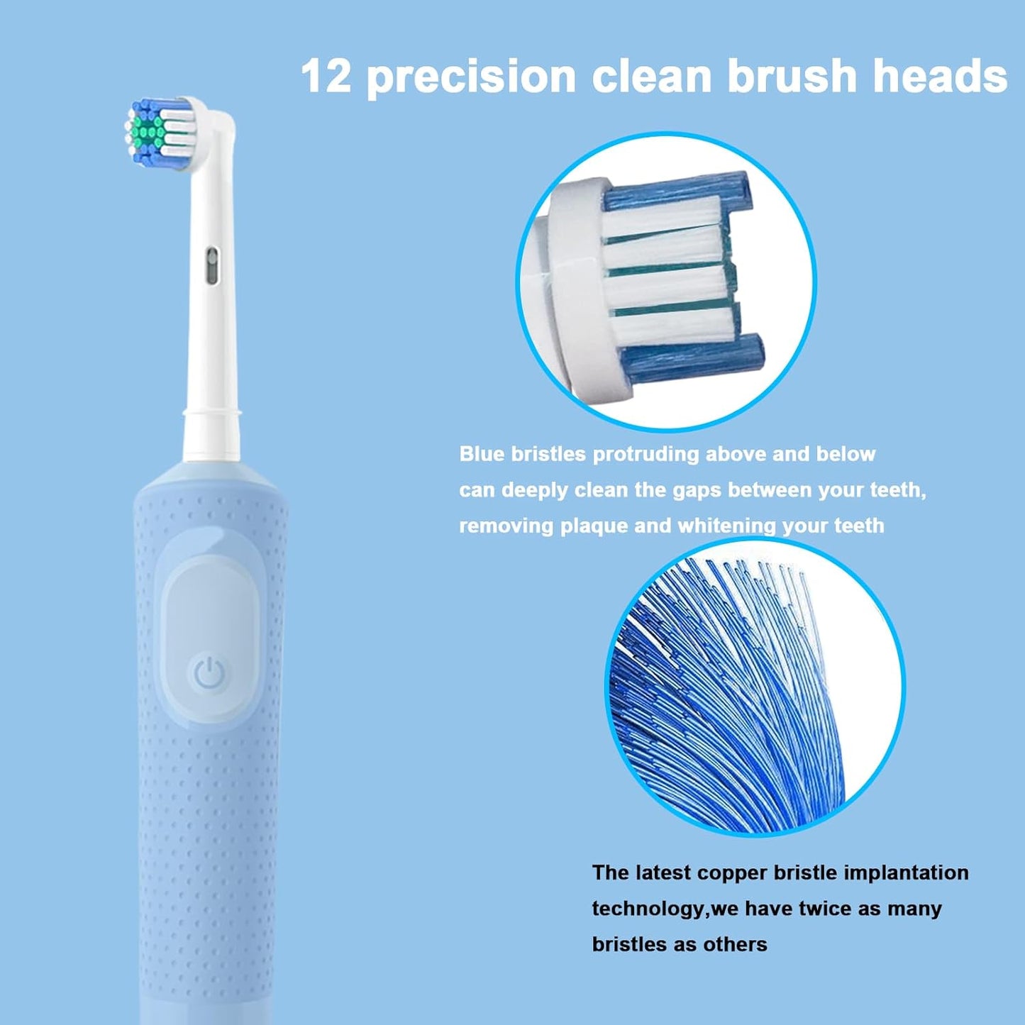 BRUVINTZ 12 Pack Replacement Toothbrush Heads for Oral B Braun,Soft Electric Toothbrush Heads,Deep and Precise Cleaning for Oral B Replacement Heads Precision Refills