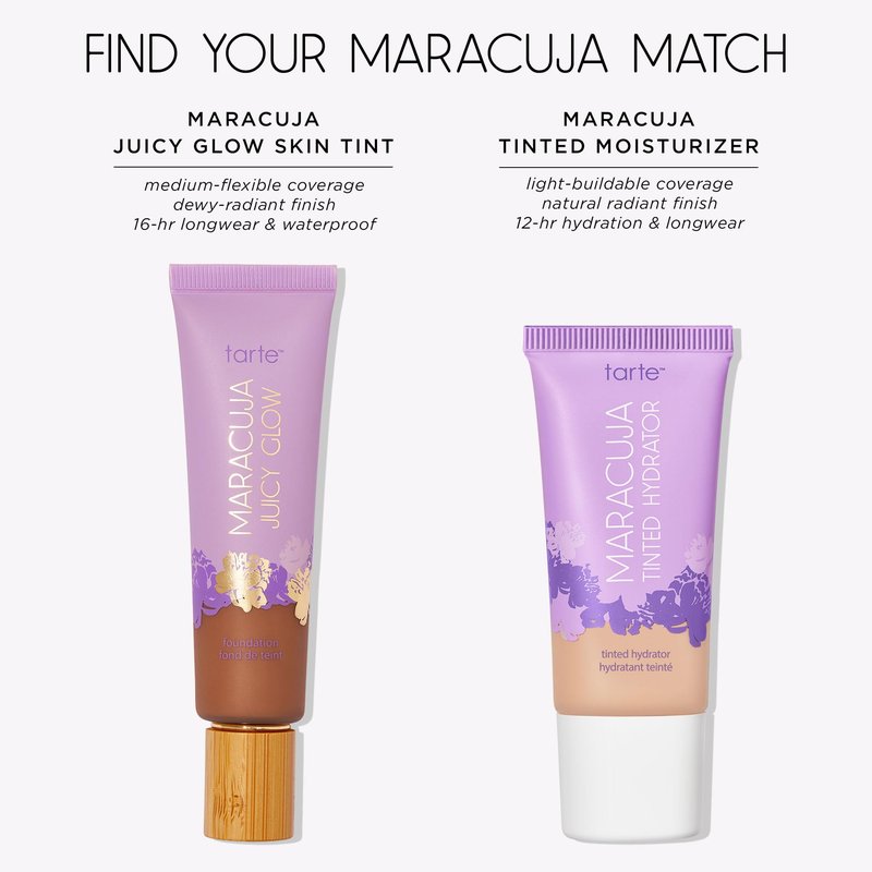 tarte maracuja juicy glow tint – Lightweight Tinted Moisturizer with Hyaluronic Acid for Radiant Skin, Buildable Medium Coverage, Waterproof, Vegan, Cruelty-Free, full size, 24N light neutral