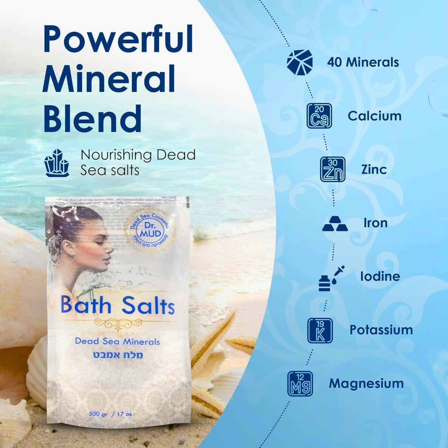 Natural Dead Sea Salt 100% Mineral-Rich Bath Soak, More Minerals Than Epsom Salt, Deep Relaxation, Detox, Exfoliates & Softens Skin, Helps Psoriasis, Eczema, Joint & Muscle Pain (42.3 oz, Vanilla)