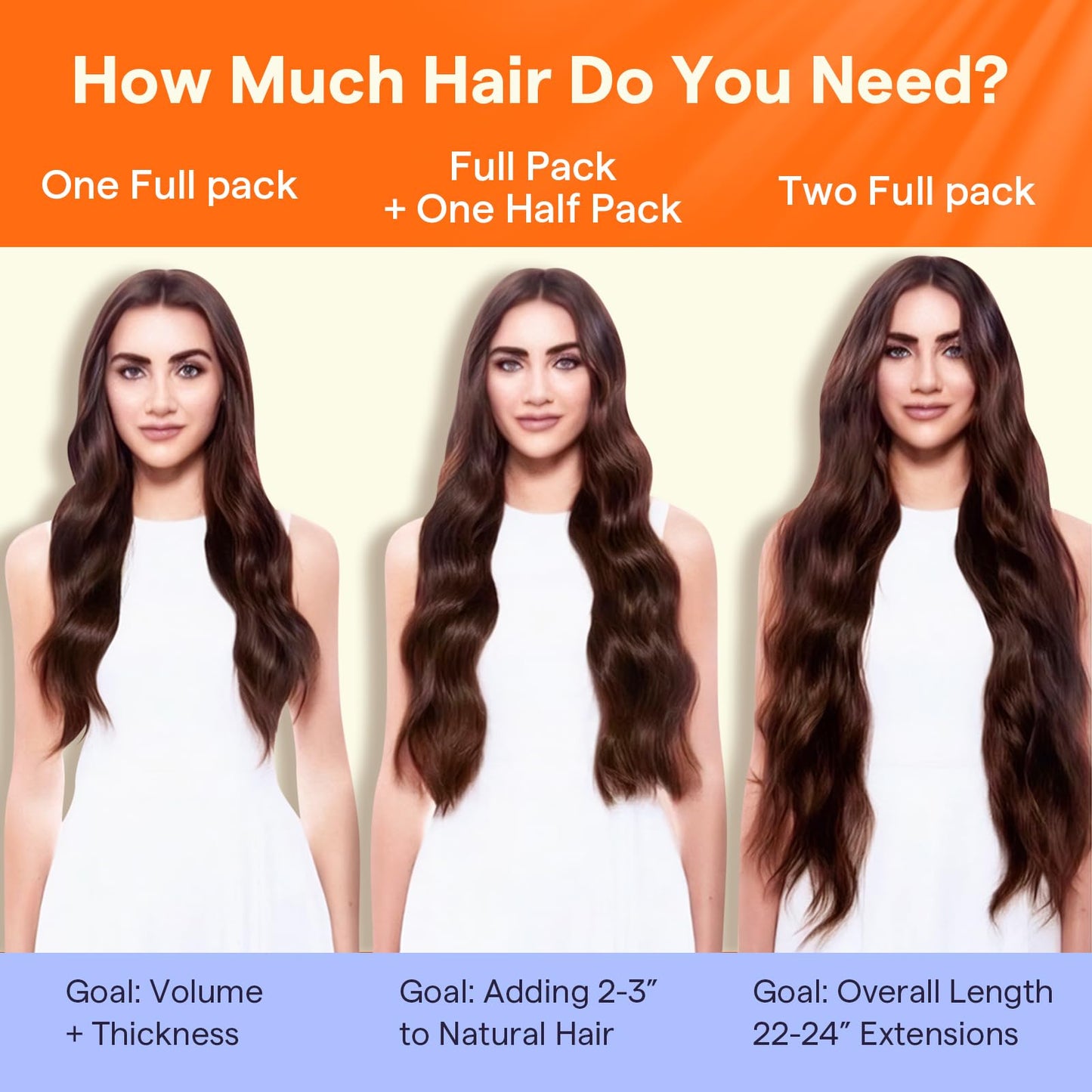 Full Shine Brown Clip in Hair Extensions