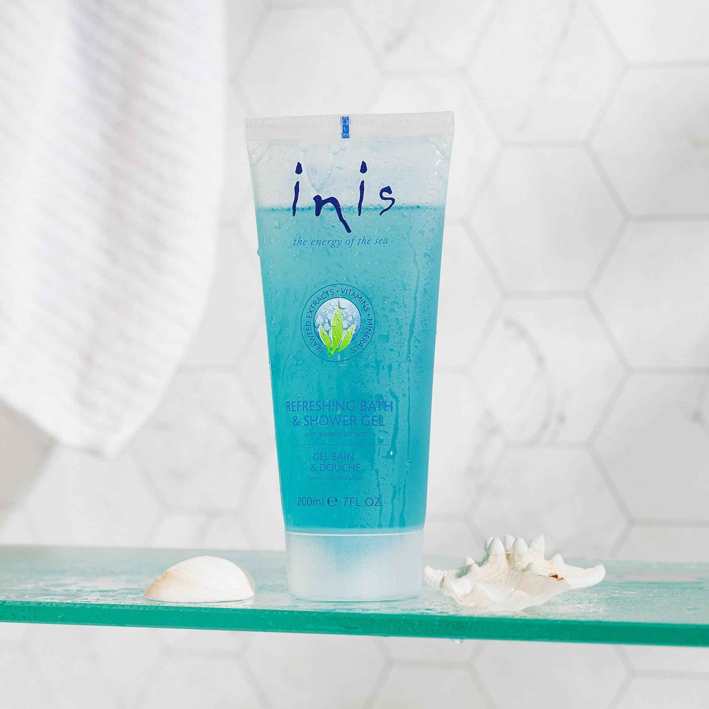 Inis the Energy of the Sea Refreshing Bath and Shower Gel - Sulfate Free Body Wash for Women and Men - Ocean Fresh Fragrance - 7 Fluid Ounce